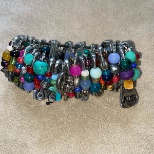 Vintage Beaded Safety Pin Bracelet